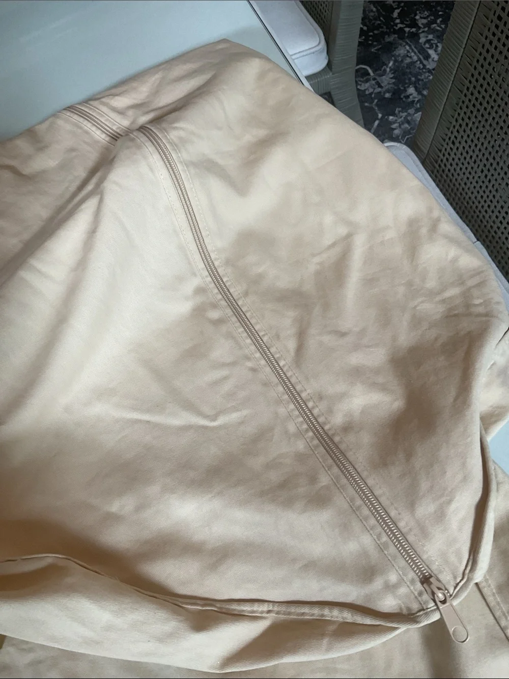 Louis Vuitton Beige Cotton Dust Bag with Logo 62 inches
